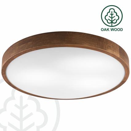 Brilagi - LED Plafondlamp CARVALHO SLIM 3xE27/60W/230V eiken kers diameter 47 cm