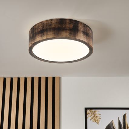 Brilagi - LED plafondlamp CARVALHO SMOKEY LED/20W/230V eiken Ø 27,5 cm