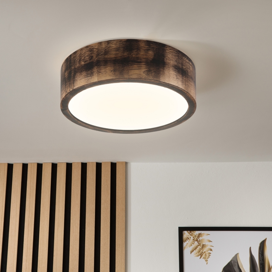 Brilagi - LED plafondlamp CARVALHO SMOKEY LED/20W/230V eiken Ø 27,5 cm