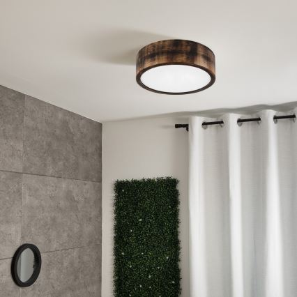 Brilagi - LED plafondlamp CARVALHO SMOKEY LED/20W/230V eiken Ø 27,5 cm