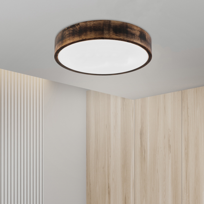 Brilagi - LED-plafondlamp CARVALHO SMOKEY LED/36W/230V eiken Ø 47,5 cm