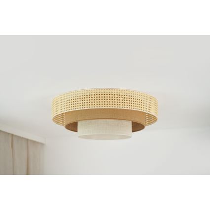 Brilagi - LED plafondlamp CEDAR LUNETA LED/26W/230V Ø 60 cm rotan/bruin/crème
