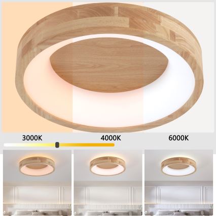 Brilagi - LED-plafondlamp FALCON WOOD LED/30W/230V 3000/4000/6000K Ø 45 cm hout
