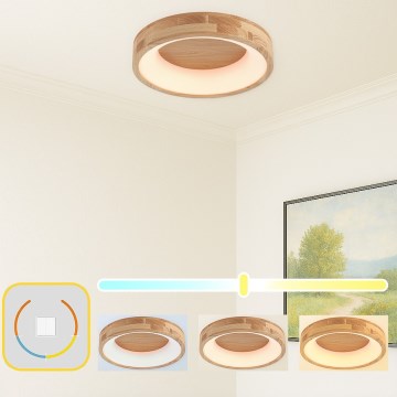 Brilagi - LED-plafondlamp FALCON WOOD LED/30W/230V 3000/4000/6000K Ø 45 cm hout