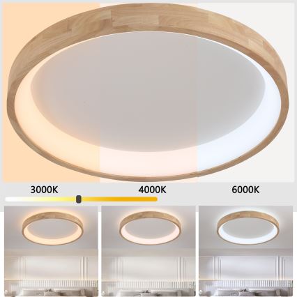 Brilagi - LED-plafondlamp FALCON WOOD LED/60W/230V 3000/4000/6000K Ø 80 cm hout