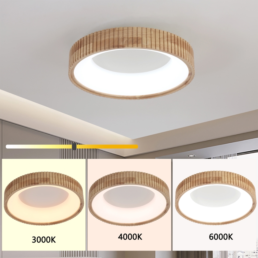 Brilagi - LED-plafondlamp FALCON WOOD MODERN LED/30W/230V 3000/4000/6000K Ø 45 cm hout
