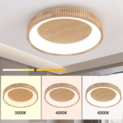 Brilagi - LED plafondlamp FALCON WOOD MODERN LED/40W/230V 3000/4000/6000K Ø 60 cm hout