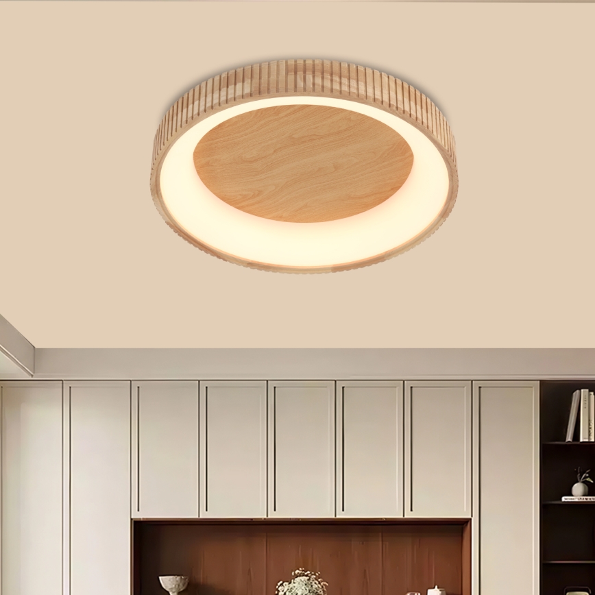 Brilagi - LED plafondlamp FALCON WOOD MODERN LED/40W/230V 3000/4000/6000K Ø 60 cm hout