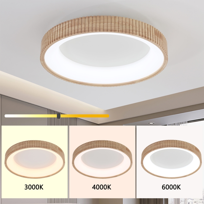 Brilagi - LED plafondlamp FALCON WOOD MODERN LED/40W/230V 3000/4000/6000K Ø 60 cm hout