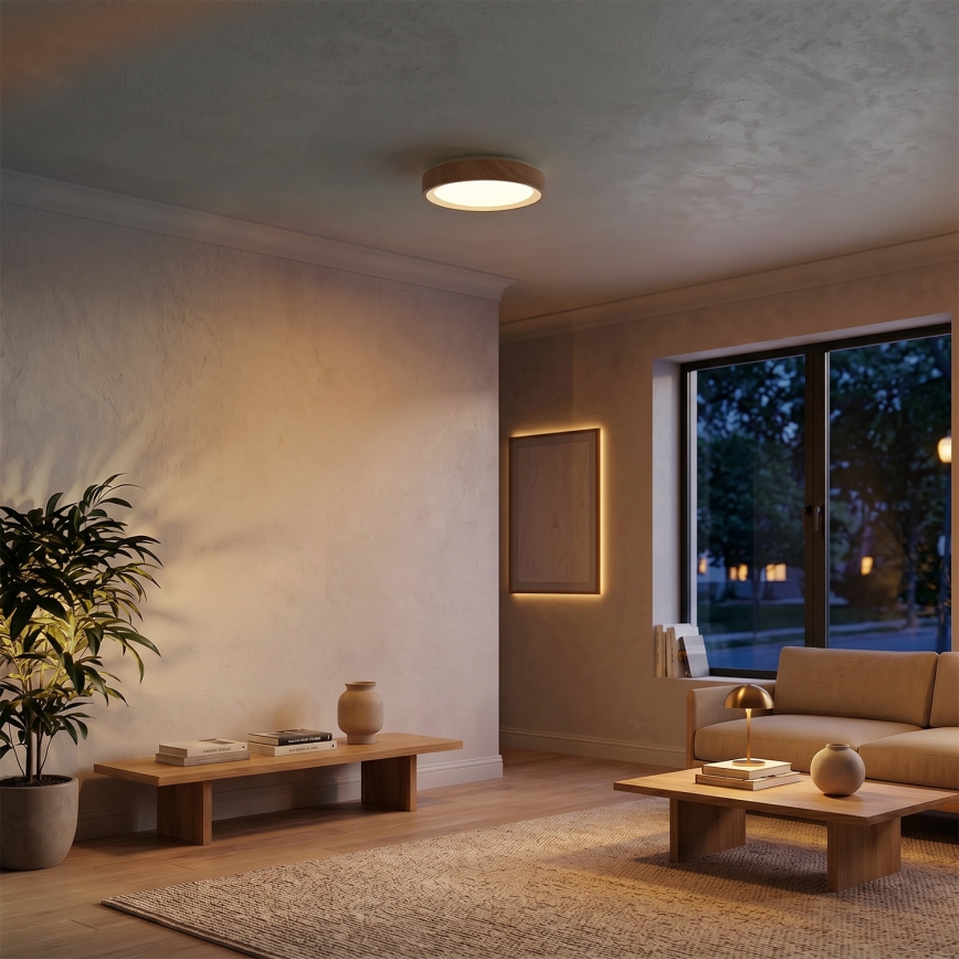 Brilagi - LED plafondlamp FLOCO LED/24W/230V Ø 30 cm houtdecor/wit