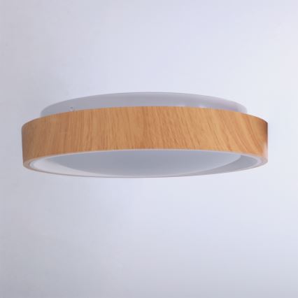 Brilagi - LED plafondlamp FLOCO LED/24W/230V Ø 30 cm houtdecor/wit