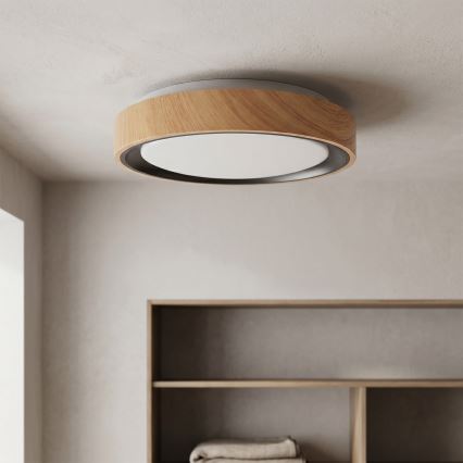 Brilagi - LED plafondlamp FLOCO LED/24W/230V Ø 30 cm houtdecor/zwart