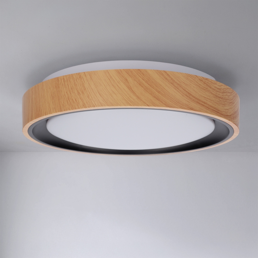 Brilagi - LED plafondlamp FLOCO LED/24W/230V Ø 30 cm houtdecor/zwart