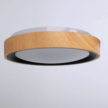 Brilagi - LED plafondlamp FLOCO LED/24W/230V Ø 30 cm houtdecor/zwart