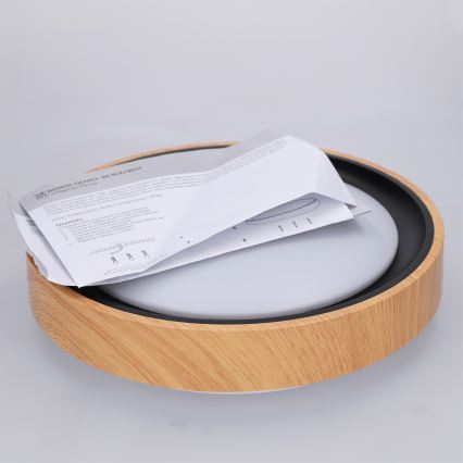 Brilagi - LED plafondlamp FLOCO LED/24W/230V Ø 30 cm houtdecor/zwart