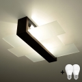 Brilagi -  LED Plafondlamp HERA 2xE27/7,5W/230V wengé