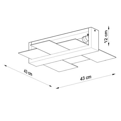 Brilagi -  LED Plafondlamp HERA 2xE27/7,5W/230V wengé