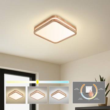 Brilagi - LED plafondlamp MOLINA SQUARE LED/32W/230V 3000/4000/6000K eiken 30x30 cm