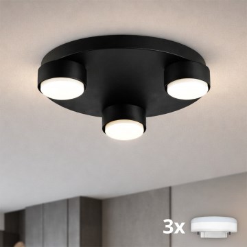 Brilagi - LED plafondlamp MONO 3xGX53/13W/230V Ø 30 cm zwart