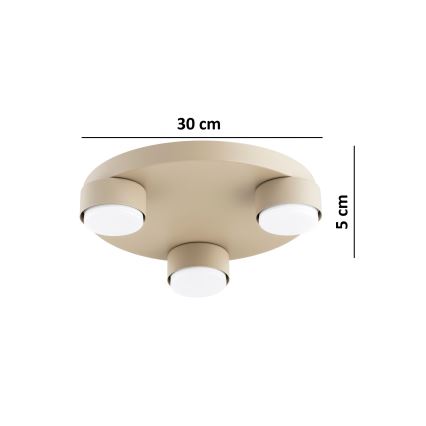 Brilagi - LED-plafondlamp MONO 3xGX53/30W/230V Ø 30 cm beige