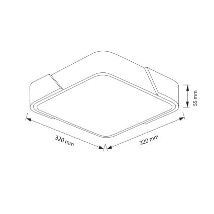 Brilagi - LED plafondlamp PILANA LED/24W/230V eiken/zwart 32x32 cm