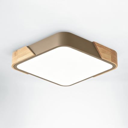 BRILAGI - LED plafondlamp PILANA SQUARE LED/24W/230V eiken/beige 32x32 cm
