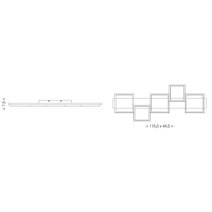 Brilagi - LED plafondlamp PLANK LED/40W/230V 4000K 44,5x115 cm hout