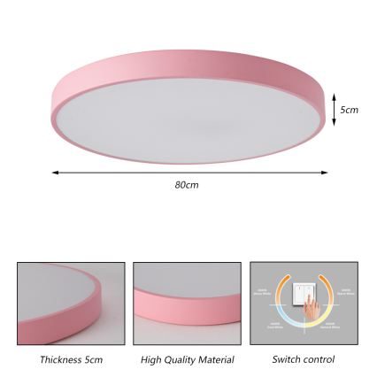 Brilagi - LED-plafondlamp POOL LED/100W/230V 3000/4000/6000K Ø 80 cm roze