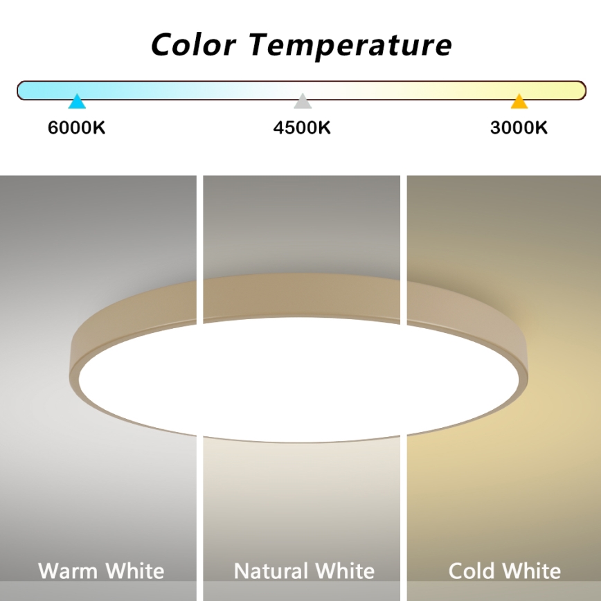 Brilagi - LED-plafondlamp POOL LED/128W/230V 3000/4500/6000K Ø 100 cm beige