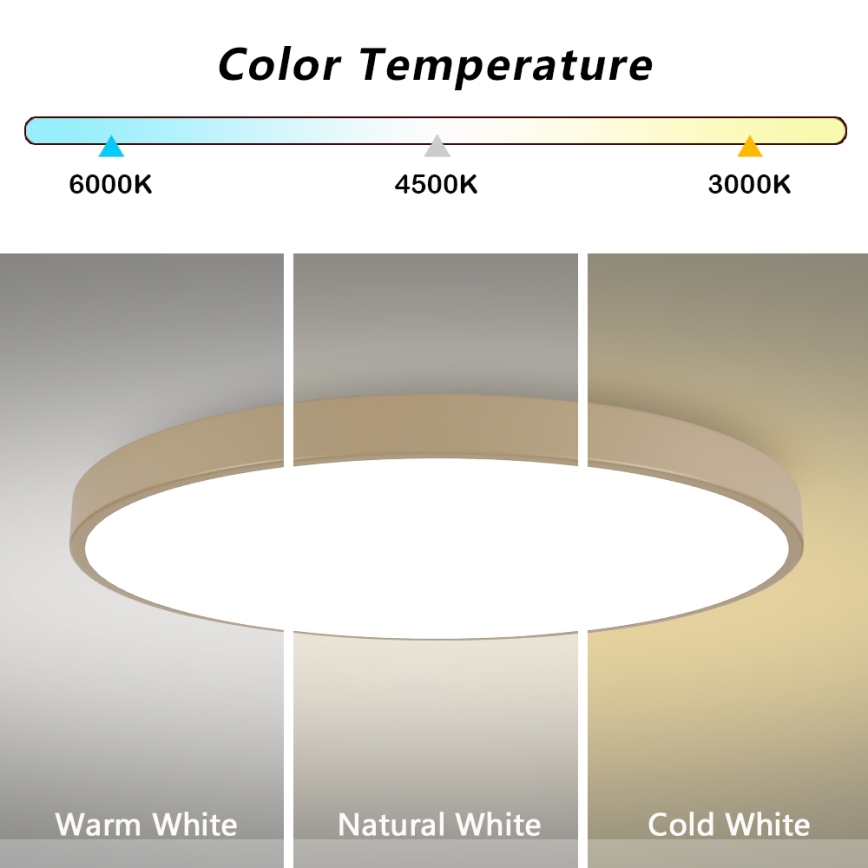 Brilagi - LED-plafondlamp POOL LED/180W/230V 3000/4000/6000K Ø 120 cm beige