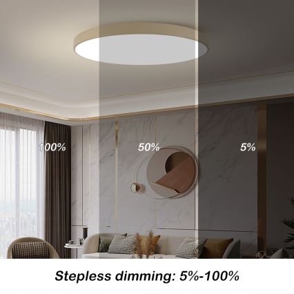 Brilagi - LED-plafondlamp POOL LED/180W/230V 3000/4000/6000K Ø 120 cm beige