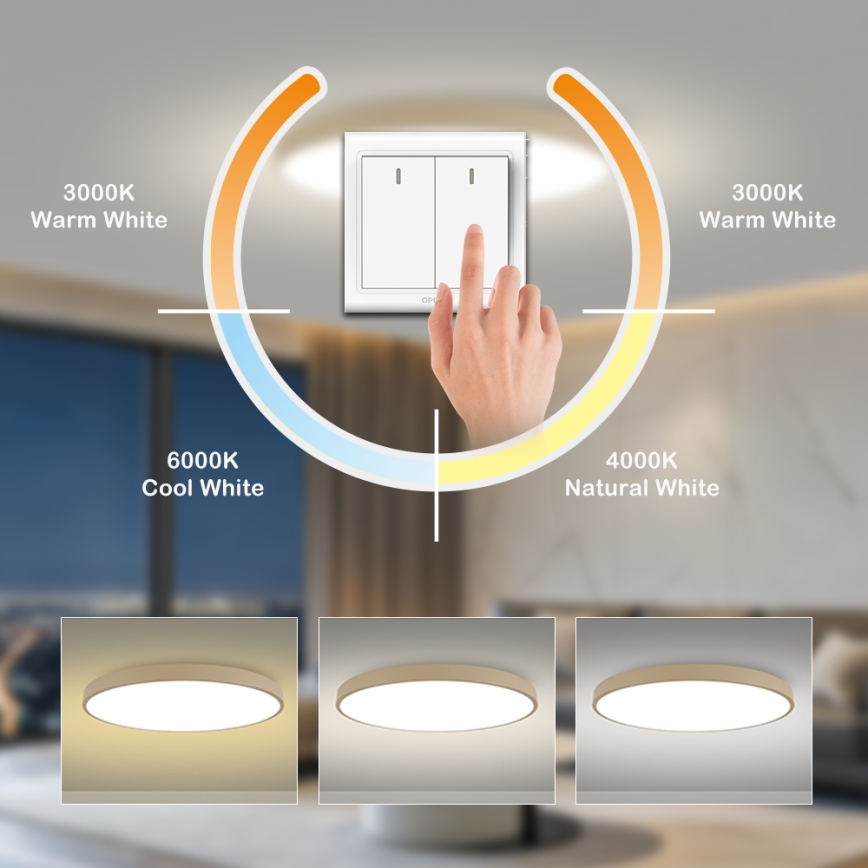 Brilagi - LED-plafondlamp POOL LED/180W/230V 3000/4000/6000K Ø 120 cm beige