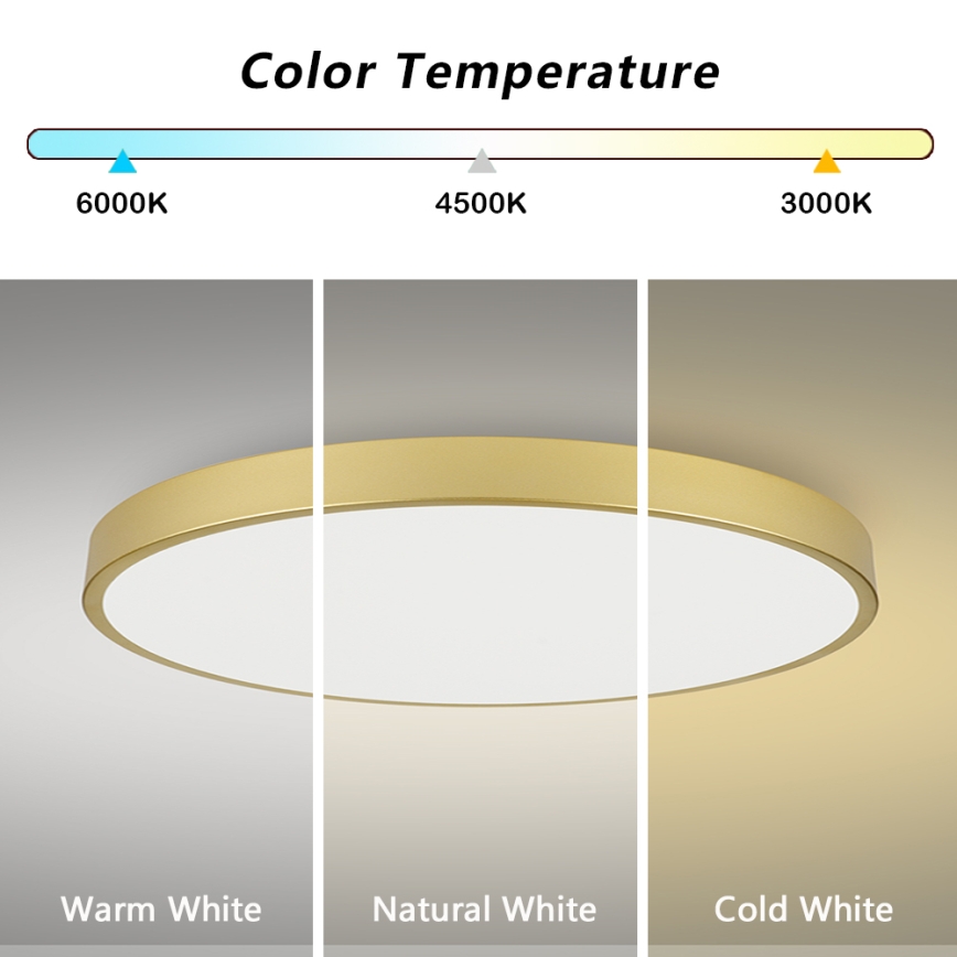 Brilagi - LED plafondlamp POOL LED/180W/230V 3000/4500/6000K Ø 120 cm goudkleurig