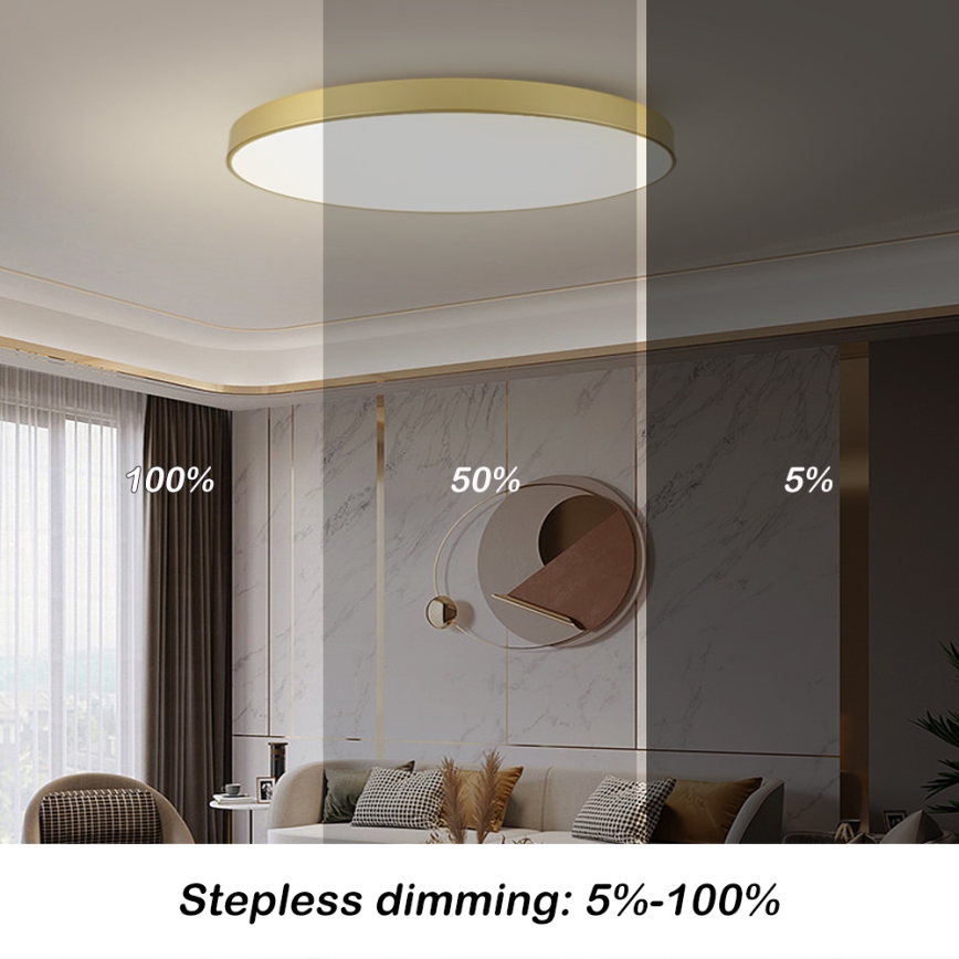 Brilagi - LED plafondlamp POOL LED/180W/230V 3000/4500/6000K Ø 120 cm goudkleurig