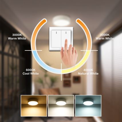 Brilagi - LED-plafondlamp POOL LED/18W/230V 3000/4500/6000K Ø 20 cm wit