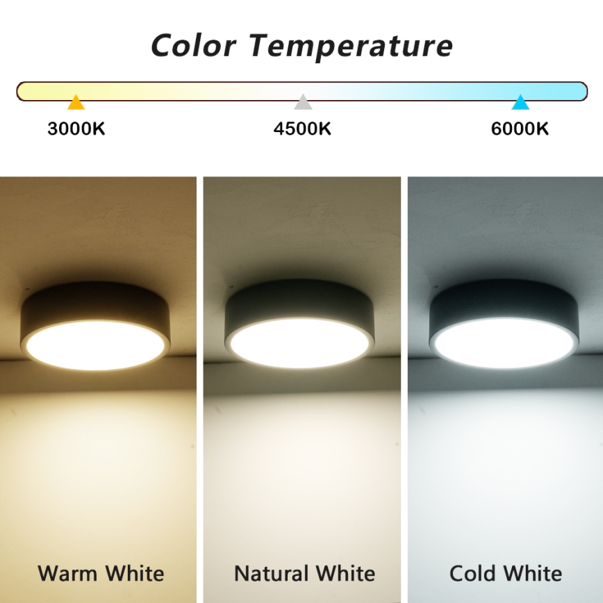 Brilagi - LED-plafondlamp POOL LED/18W/230V 3000/4500/6000K Ø 20 cm zwart