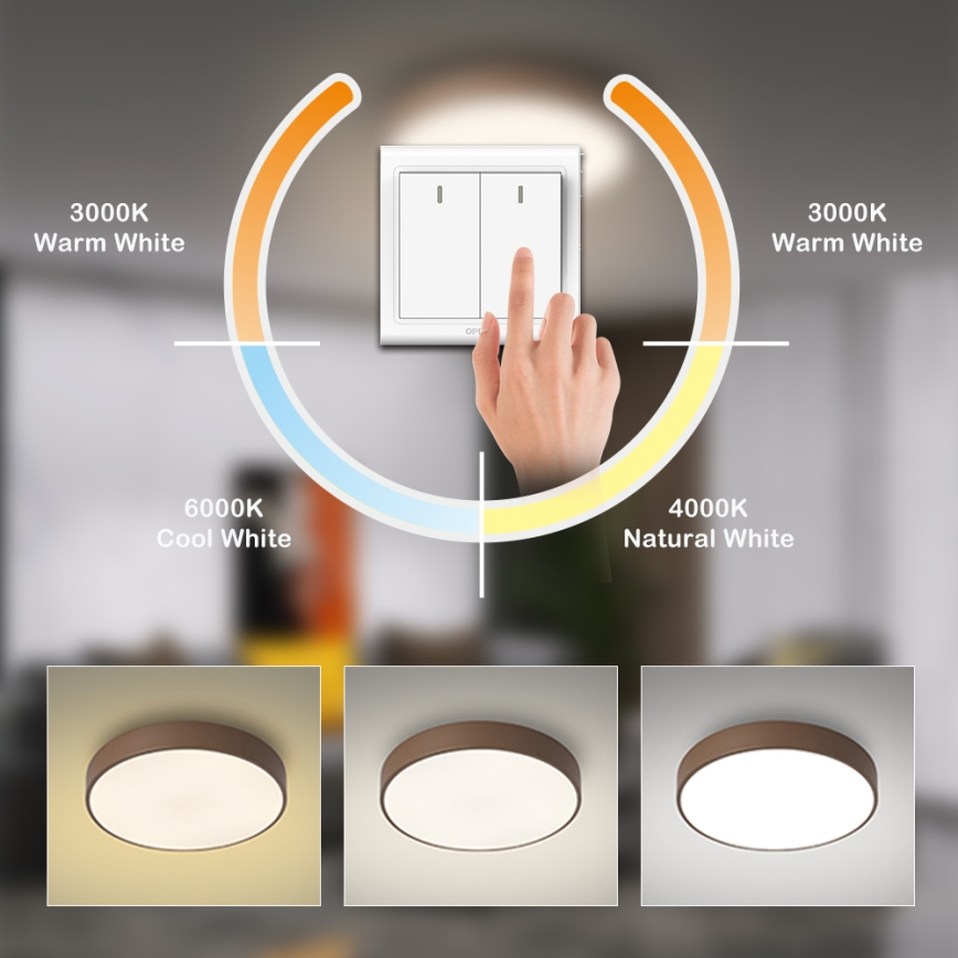 Brilagi - LED plafondlamp POOL LED/36W/230V 3000/4000/6000K Ø 30 cm bruin