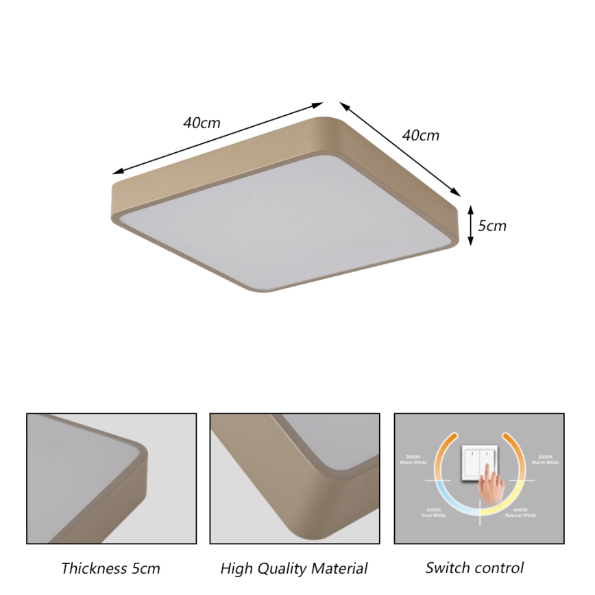 Brilagi - LED plafondlamp POOL LED/36W/230V 3000/4000/6000K 40x40 cm beige