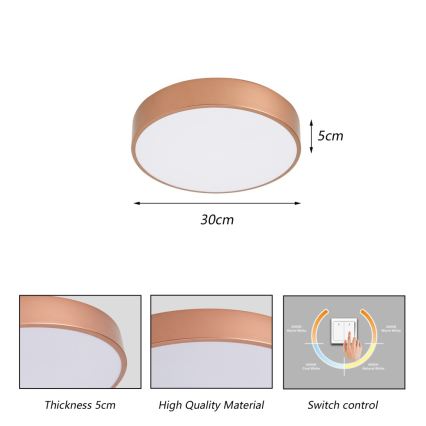 Brilagi - LED plafondlamp POOL LED/36W/230V 3000/4000/6000K Ø 30 cm brons