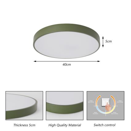 Brilagi - LED-plafondlamp POOL LED/48W/230V 3000/4000/6000K Ø 40 cm groen
