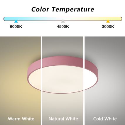 Brilagi - LED plafondlamp POOL LED/48W/230V 3000/4000/6000K Ø 40 cm roze