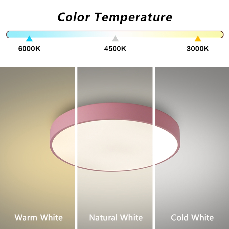 Brilagi - LED plafondlamp POOL LED/48W/230V 3000/4000/6000K Ø 40 cm roze