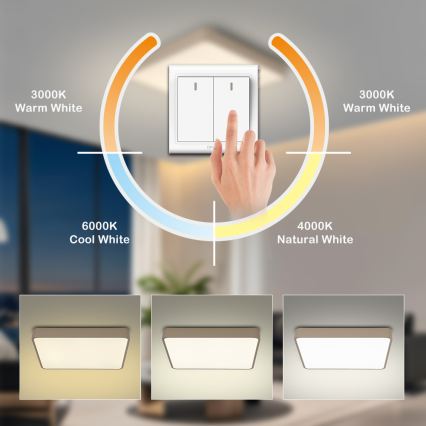 Brilagi - LED-plafondlamp POOL LED/48W/230V 3000/4000/6000K 50x50 cm beige