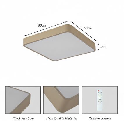 Brilagi - LED-plafondlamp POOL LED/48W/230V 3000/4000/6000K 50x50 cm beige
