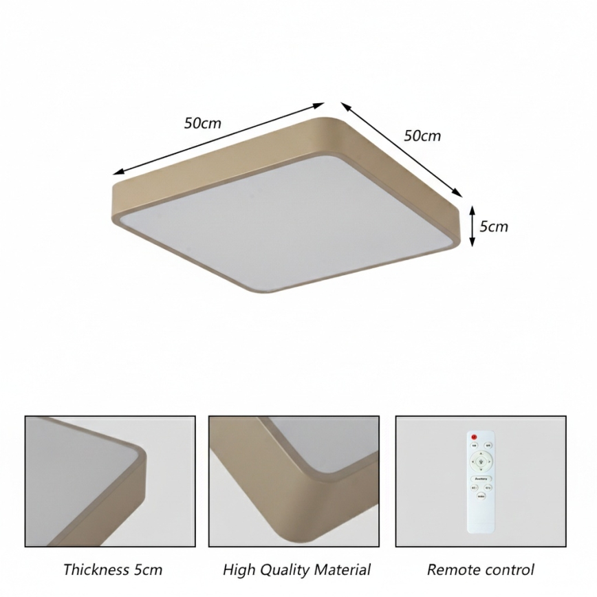 Brilagi - LED-plafondlamp POOL LED/48W/230V 3000/4000/6000K 50x50 cm beige