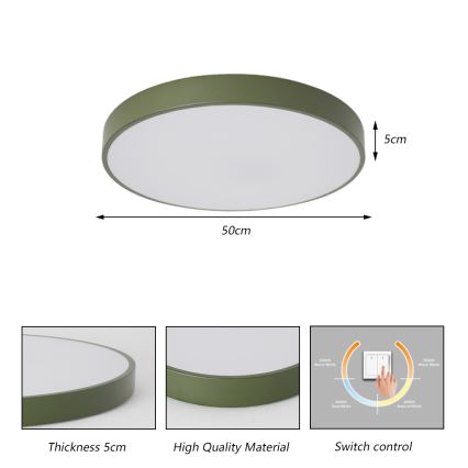 Brilagi - LED plafondlamp POOL LED/60W/230V 3000/4000/6000K Ø 50 cm groen