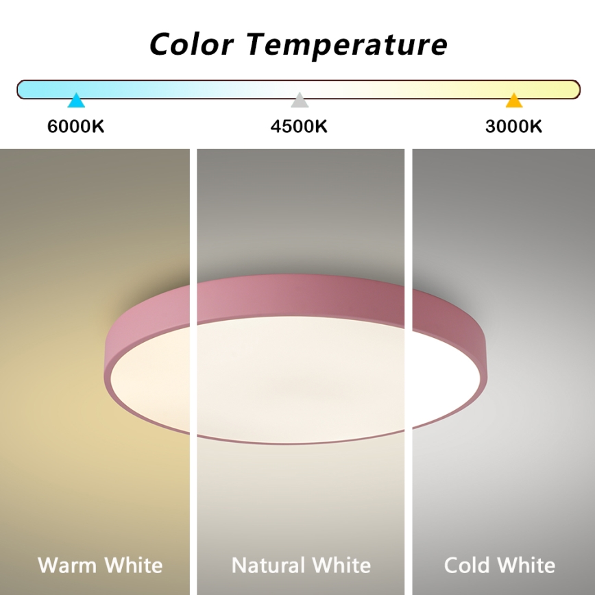Brilagi - LED plafondlamp POOL LED/60W/230V 3000/4000/6000K Ø 50 cm roze