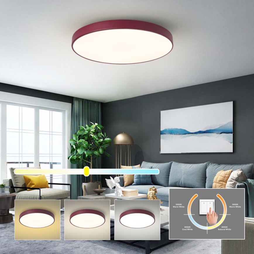 Brilagi - LED plafonnière POOL LED/60W/230V 3000/4000/6000K Ø 60 cm bordeaux