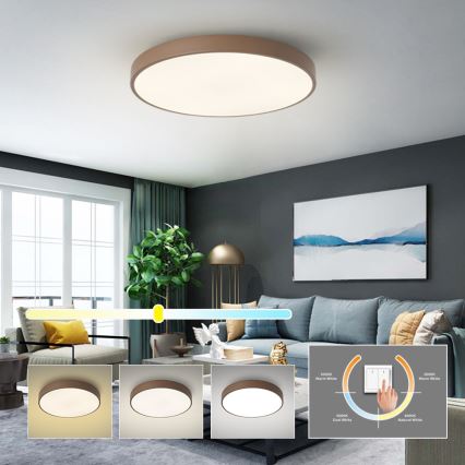 Brilagi - LED-plafondlamp POOL LED/60W/230V 3000/4000/6000K Ø 60 cm bruin