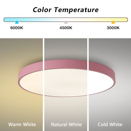 Brilagi - LED plafondlamp POOL LED/60W/230V 3000/4000/6000K Ø 60 cm roze